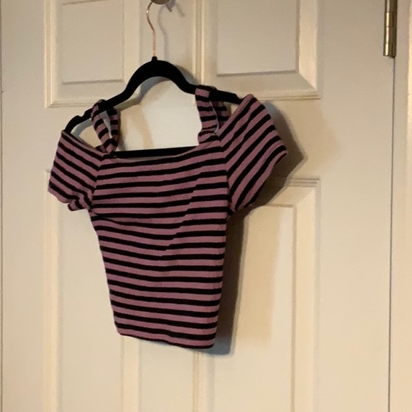 Striped, ribbed crop top - Picture 2 of 2